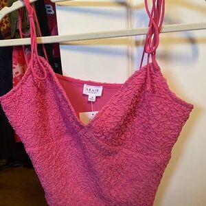 Scrunched pink tank